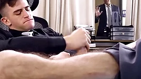 Adult time - trevor brooks' gay boss jordan starr caught him jerking off in the office!