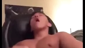 Asian guy moan and cum