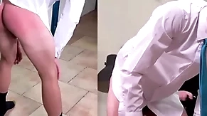 A masculine straight boy is spanked hard in a suit and tie