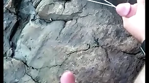 Huge cumshot outdoor