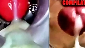 Close-up fuck and cum inside! big gay compilation / fleshlight cum