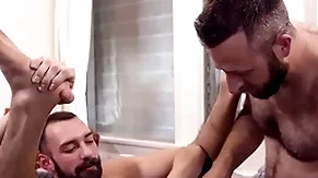 Hairy bottom rimmed and barebacked hard by bf in passionate anal