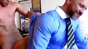 Menatplay ricky low-spirited anal fucks suited stepdad bowie knife caber