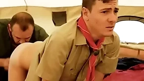 Boyscout and scout master bareback in their tent- gaycarnalplus.com