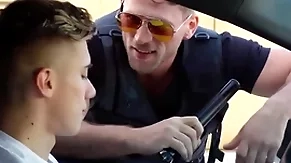 Gay constable caught him jerking off in produce a overthrow & fucked him