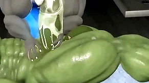Muscle furry gator rub down