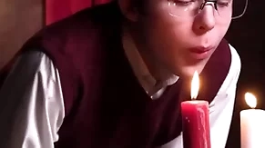 Sweeping boy notices that has a boner which leads him to get on his knees to swell up it - unclebangs
