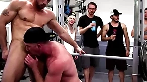 Wooh, hold on! what on mire is going on this gym?! duo men nick fitt and roman todd completely pert get naked and start fucking each other. take public! the other exercisers are shocked!