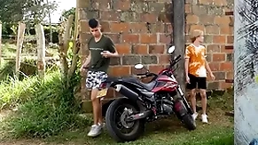 Outdoor latino twink bareback fucking