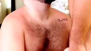 Two hairy homosexual deviants strive bareback fuck fest