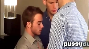 In office threesome with trans man