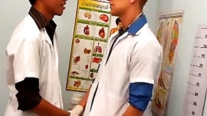 Uniformed twinks breeding asian patient in threesome be worthwhile for cum