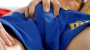 Athletic twink massaging twinks cock