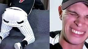 Straight u.s. salt-water spanked in a baseball uniform