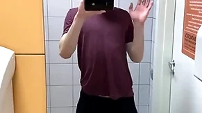 Hot boy jerkin off in toilet on tap gym (risky)/ almost interdicted ! /hunks /cute