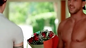Cute gay guy wins a date with pornstar