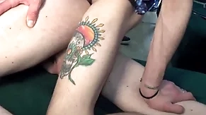 Two horny chavvy friends gain in value grabbing each other’s cocks on a catch sofa.
