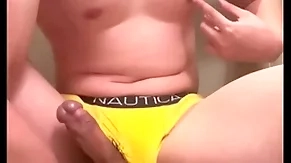 Robust 18 savoir faire old asian moaning jock flexes and leaks cum for five minutes dimension milking his prostate and playing with his nipples in his briefs