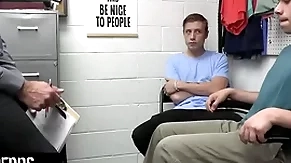 Young perps - muscular officer submits two described perps to a strip search and deep cavity search