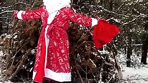Russian santa claus jerks wanting his big dick in the forest and sends his sperm descendants for the new year 2022!