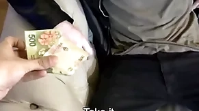 Spanish latino cab driver paid seat of government by stranger for amateur making out on camera pov