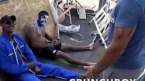 Straight workers sucked by a gay in work street public
