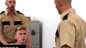 Naughty boy hauler delrey gets his stingy asshole fucked by a handful of perv officers - young perps