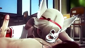 Yaoi femboy - fox femboy having mating in class - sissy crossdress japanese asian manga anime film  game porn gay