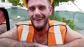 Construction worker gets played and gets sucked by a man instead of a woman