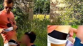 Caught blowing chunky twink cock in white ck undies  in public
