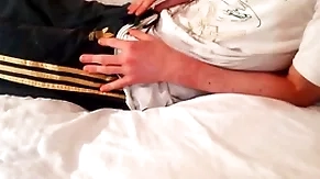Solo guy jerking off: magnificent pleasure in my room