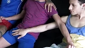 Three amateur latino twinks have sex for filmmaker for topping pov