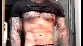Stroking my massive cock and flexing for you before cumming