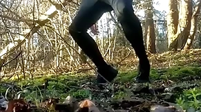 Hard twink in trackies heavy cums in rub-down the woods