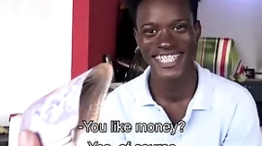 Straight ebony twink with braces added to from jamaica paid to fuck gay filmmaker pov