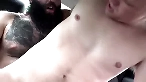 Hunk step daddy and twink step descendant have sexual intercourse in car - markus kage, brent north