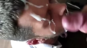 Epic massive cumshot on my face big animalistic cock