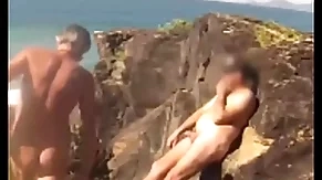 Nudist beach he touches me